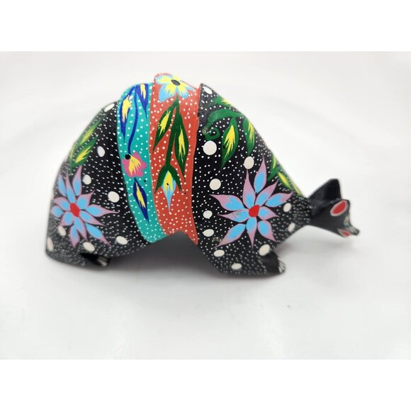 Vintage Oaxacan Wood Carving Painted Animal Artist Beltran Mexico Folk Art - Picture 3 of 7